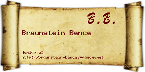 Braunstein Bence névjegykártya